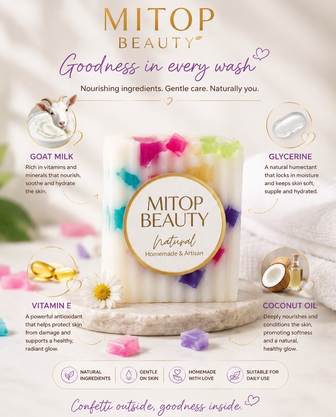 Tuti Fruti Soap Confetti 🤍 100gm
